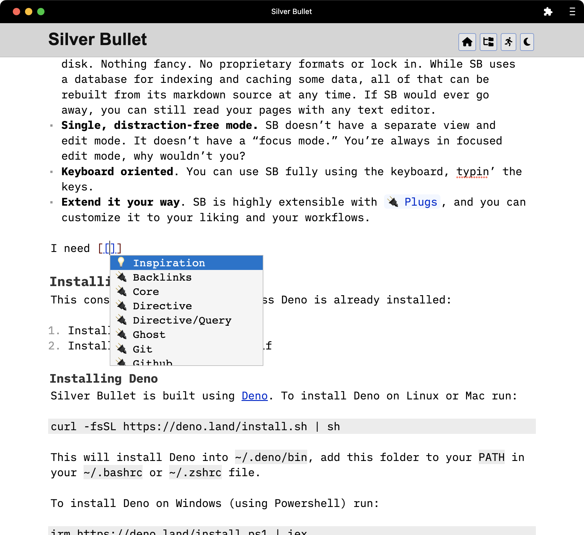 Silver Bullet PWA Screenshot